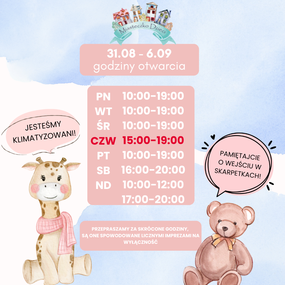 Miasteczko dzieci - godziny otwarcia
